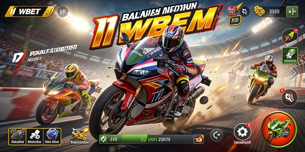 Trek balapan mendebarkan di 11WBET dengan motor kelas atas.