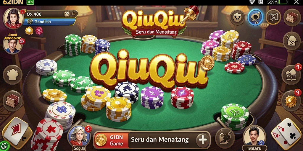 Tampilan gameplay QiuQiu yang seru dan interaktif.