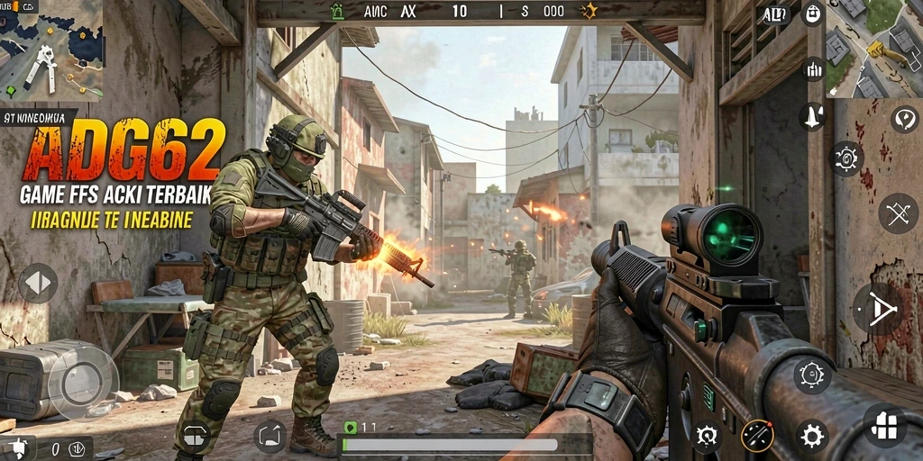 Tampilkan aksi tembak-menembak seru dalam gameplay ADG62.