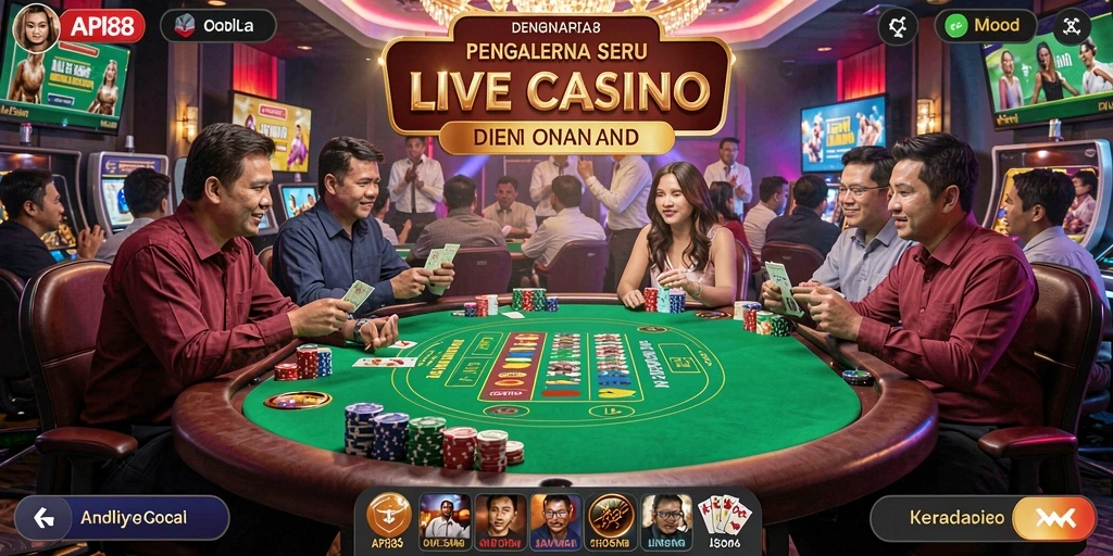 Tampilan utama API88 menunjukkan gameplay Live Casino yang mendebarkan dan interaktif.