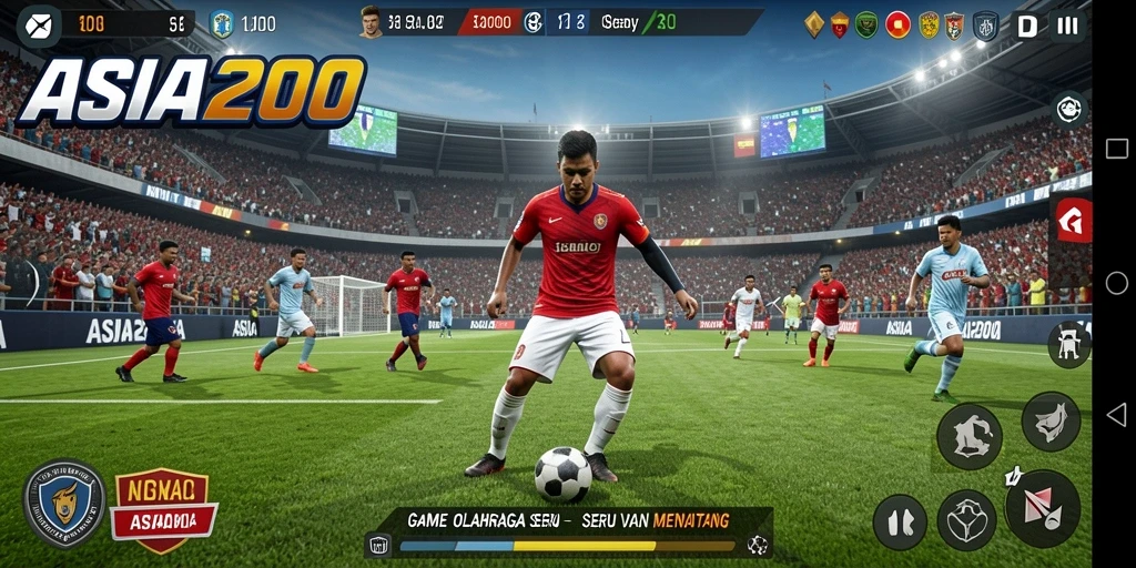 Tampilan gameplay seru dalam ASIA200 yang menampilkan berbagai olahraga.