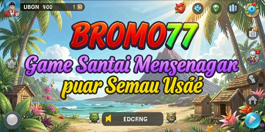 Tampilan gameplay menarik dan penuh warna di BROMO77.