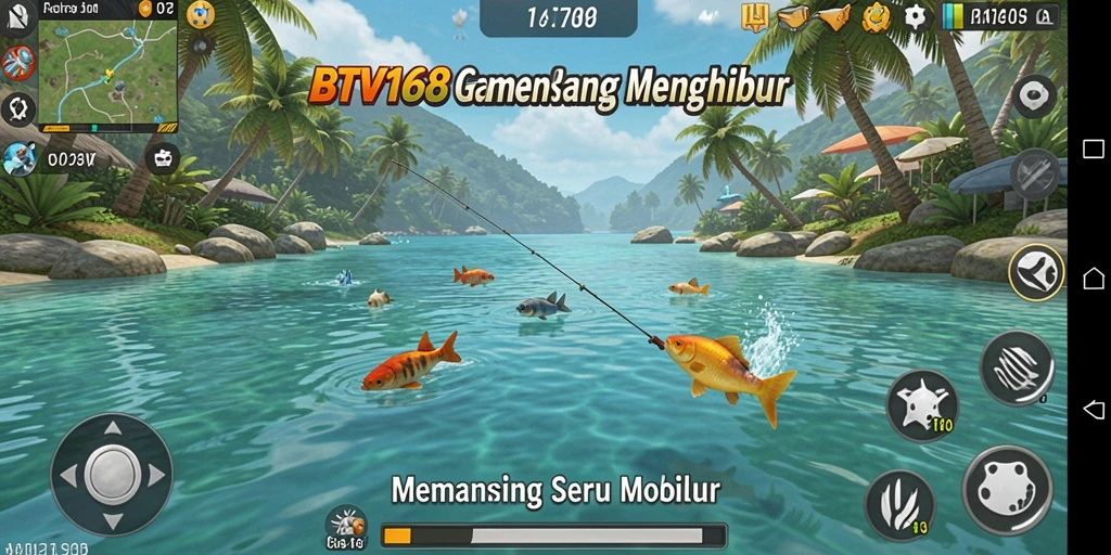 Screenshot gameplay BTV168 menunjukkan pengalaman memancing yang imersif dan menantang.
