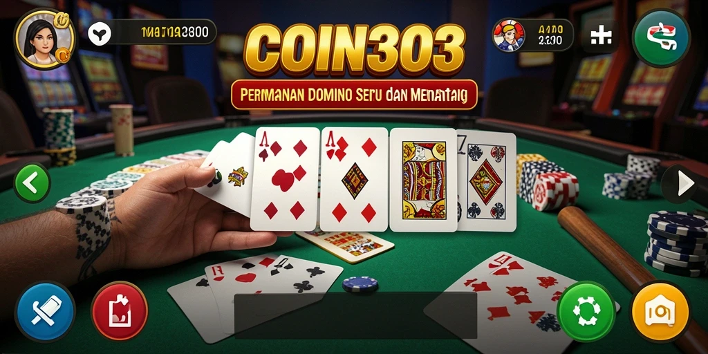Tampilan gameplay seru permainan Domino COIN303.