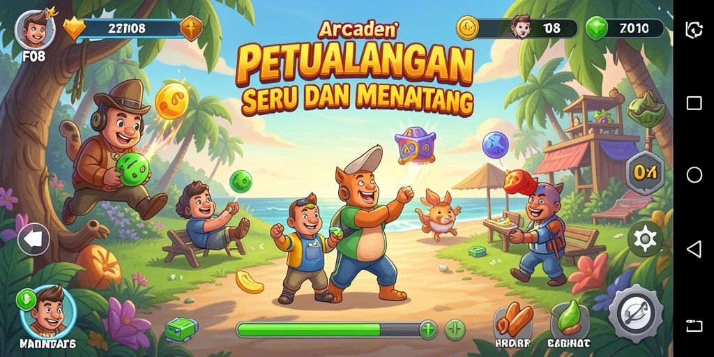 Tampilan gameplay seru F08 dengan rintangan menantang.