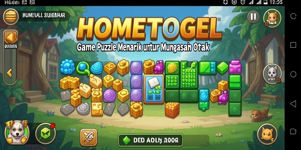 Tampilan gameplay HOMETOGEL menghadirkan pengalaman puzzle yang seru.