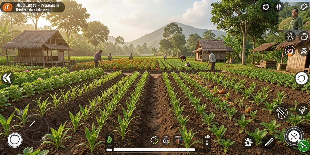 Tampilan menarik gameplay pertanian di JUDOL303.