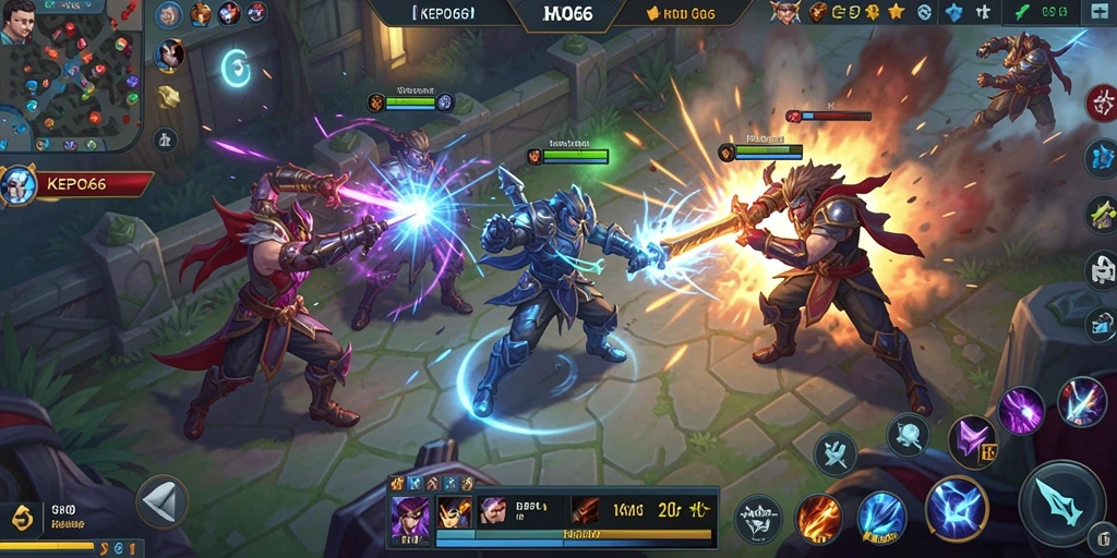 Tangkapan layar menunjukkan aksi seru dalam pertandingan MOBA KEPO66.