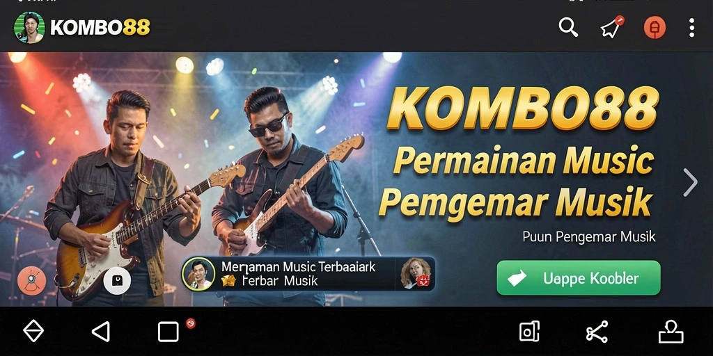 Tampilan gameplay <strong>KOMBO88</strong> dengan berbagai lagu yang dapat dimainkan.