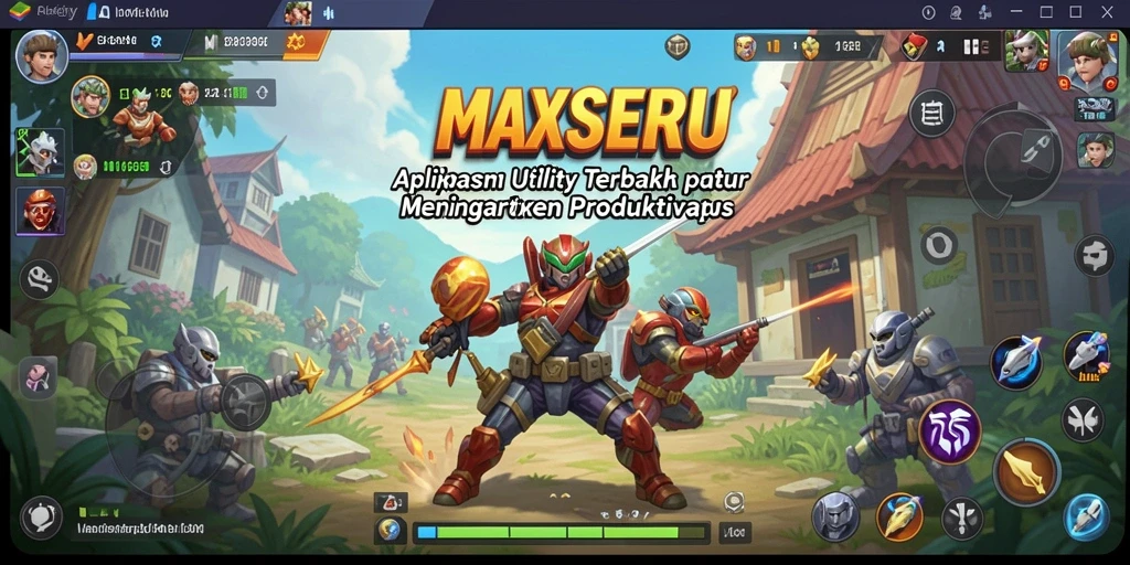 Tampilan antarmuka aplikasi MAXSERU yang menarik dan fungsional.