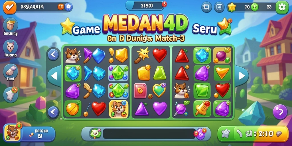 Tangkapan layar gameplay MEDAN4D yang menampilkan keseruan permainan Match-3.