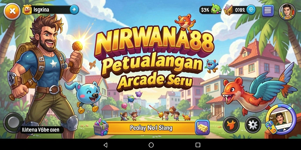 Tampilan gameplay seru NIRWANA88 dengan karakter yang dinamis.