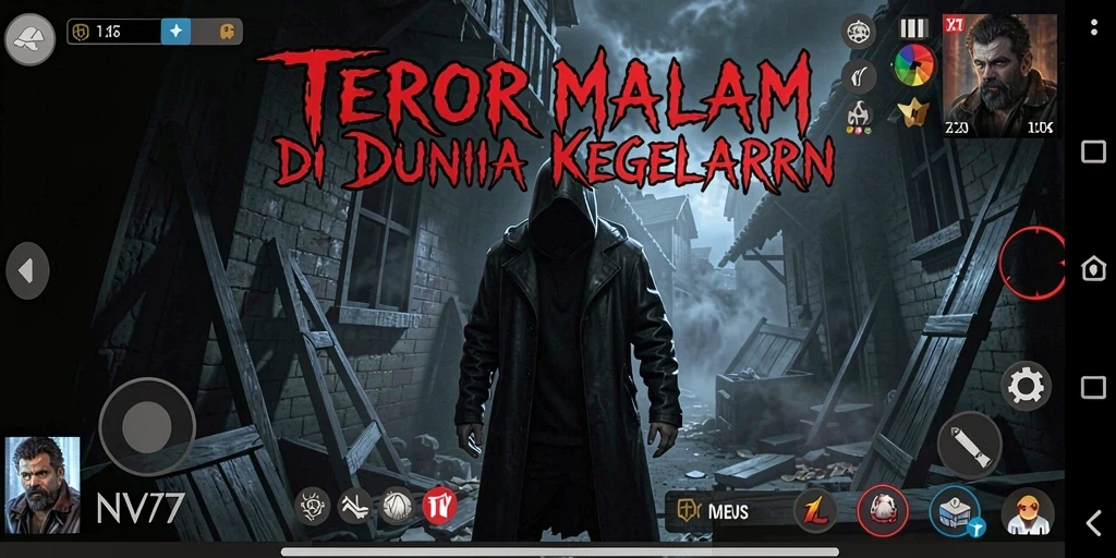 Screenshot gameplay NV77 yang menyeramkan dengan suasana mencekam.