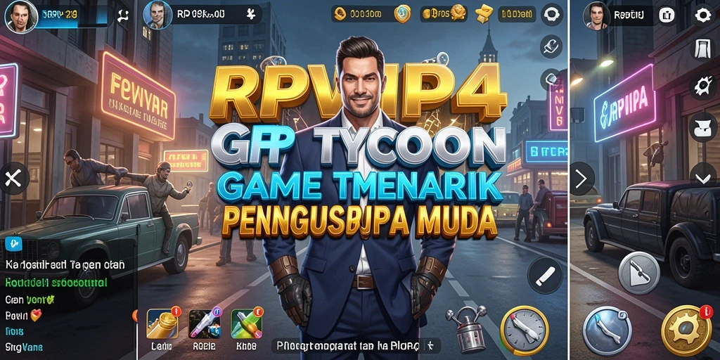 Screenshot utama RPVIP4 yang menampilkan pengalaman bermain Tycoon.