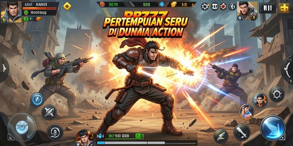 Screenshot gameplay RR777 menunjukkan aksi pertempuran yang mendebarkan.
