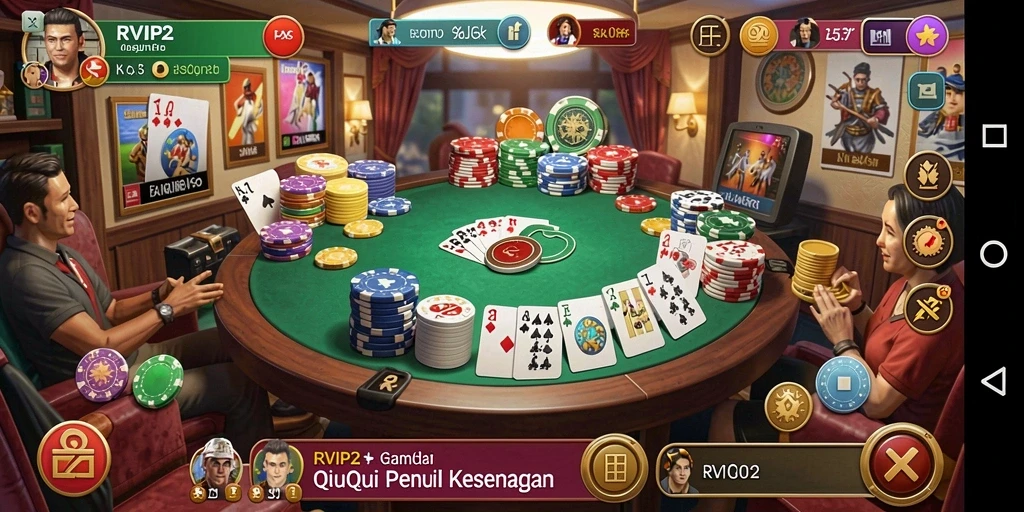Screenshot dari gameplay QiuQiu yang menegangkan.