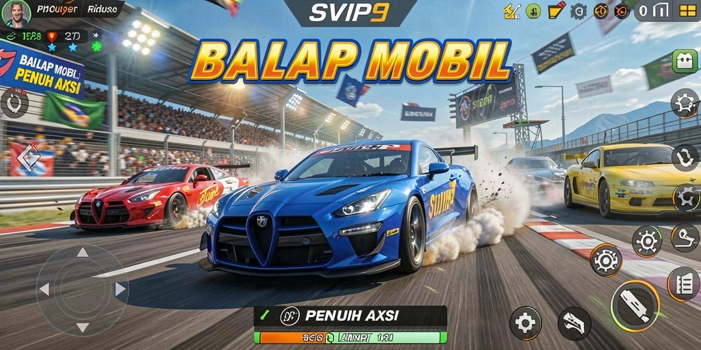 Gameplay balap mobil yang mendebarkan di SVIP9.