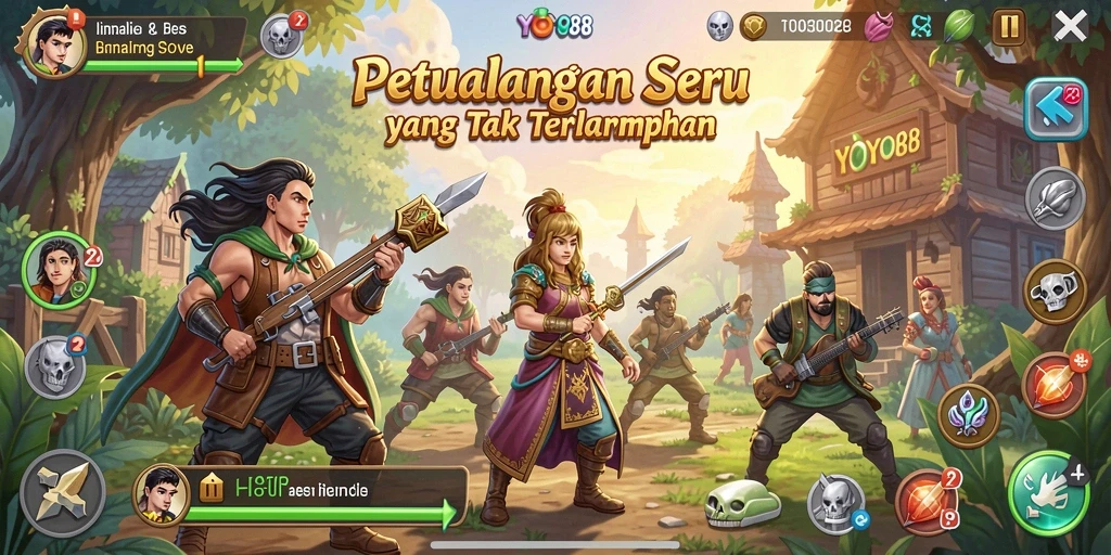 Tangkapan layar utama <strong>YOYO88</strong> menampilkan aksi petualangan yang mendebarkan.